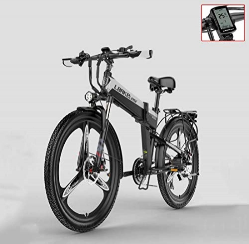 Elektrofahrräder : AISHFP Erwachsene 26 Zoll Electric Mountain Bike, 48V Lithium-Batterie-elektrisches Fahrrad, mit Anti-Diebstahl-Alarm / Festdrehzahl-Kreuzfahrt / 5-Gang unterstützen, B, 10.4AH