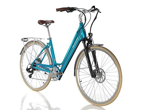 Elektrofahrräder : Allegro Invisible City Comfort E-Bike Damen 28 Zoll, City Elektrofahrrad, Pedelec E-Fahrrad, Hellblau