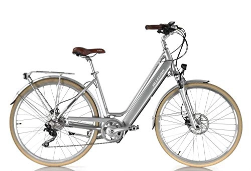 Elektrofahrräder : Allegro Invisible City Premium E-Bike Damen 28 Zoll, City Elektrofahrrad, Pedelec E-Fahrrad, Silber