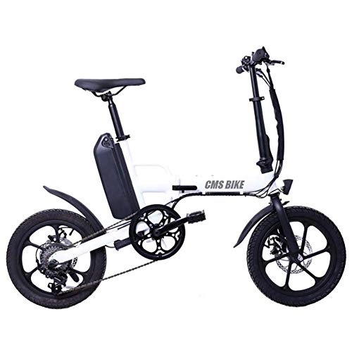 Elektrofahrräder : Art Jian 16 Zoll-Aluminiumlegierung mit Variabler Geschwindigkeit Folding Elektro-Fahrrad, Doppelscheibenbremse LED Highlight Licht Lithium-Batterie Electric Bikes