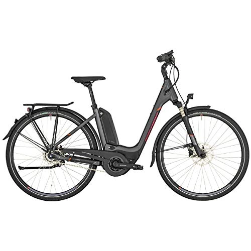 Elektrofahrräder : Bergamont E-Horizon N8 CB 400 Wave Unsiex Pedelec Elektro Trekking Fahrrad grau / rot 2019: Gre: 48cm (165-170cm)