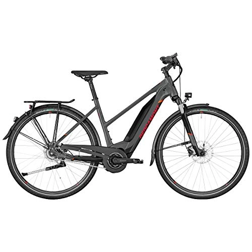 Elektrofahrräder : Bergamont E-Horizon N8 FH 500 Damen Pedelec Elektro Trekking Fahrrad grau / rot 2019: Gre: 48cm (165-170cm)