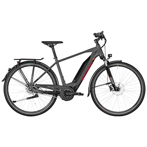 Elektrofahrräder : Bergamont E-Horizon N8 FH 500 Pedelec Elektro Trekking Fahrrad grau / rot 2019: Gre: 60cm (186-201cm)