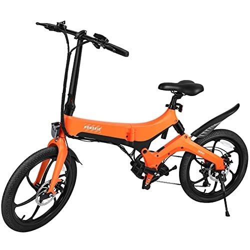 Elektrofahrräder : BESPORTBLE YN- EB201 Falten Elektro- Bike Pedelec mit Abnehmbare Batterie 3 Sorten 50Km Hybrid Bike Doppel Disc Bremse Absorption Bicyle für Erwachsene Und Jugendliche (Orange)