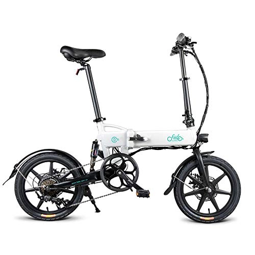 Elektrofahrräder : Bike 16 Zoll Folding Elektro 36V 250W Faltbare E Großen Kapazität 7.8Ah Lithium-Ionen-Akku Stadt E Leichtes Fahrrad Für Jugendliche Und Erwachsene White