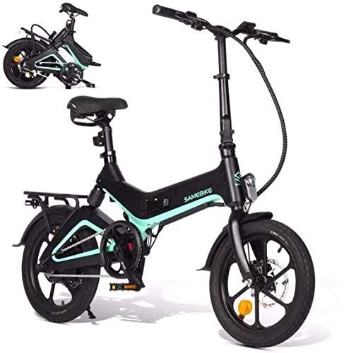 Elektrofahrräder : BIKE Zusammenklappbares E-Bike, Elektrisches Fahrrad - 350-W-Motor, 36 V, 7, 5 Ah, Usb-Aufladung Schwarz, Schwarz