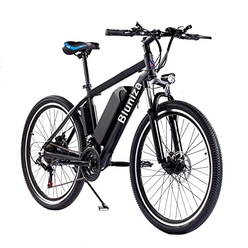 Elektrofahrräder : Bluniza 26” E-Bike Elektrofahrrad E-Mountainbike - Pedelec Elektrisches Fahrrad mit 48V 10Ah Abnehmbarer Lithium-Ionen-Akku, 21 Gang Schaltung und 250W Hinterradmotor für 25 km / h for Damen & Herren