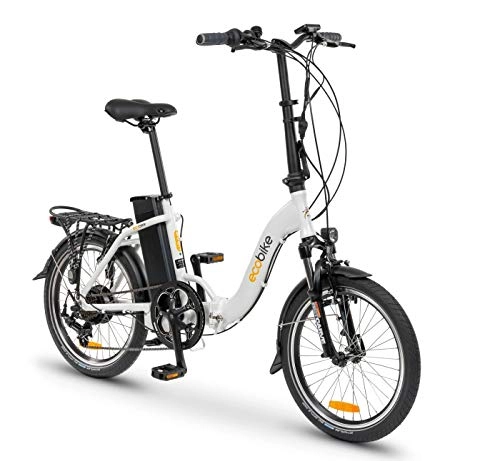 Elektrofahrräder : breluxx® ecobike Faltrad Even White 20" Urban City E-Bike Elektrofahrrad Pedelec 36V (250W) 13Ah, 6 Gang Shimano Kettenschaltung, weiß, Made in EU