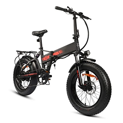 Elektrofahrräder : BZGKNUL EBike Falten elektrische Fahrräder for Erwachsene 4 8V 750W. Schnee Elektrische Fahrrad 48V 10.5ah Lithiumbatterie 20 Zoll 4.0 Fettreifen E-Bike (Farbe : 48V 750W 10.5Ah)