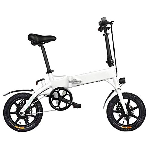 Elektrofahrräder : CARACHOME Elektrofahrrad für Erwachsene, zusammenklappbares Elektrofahrrad mit 14-Zoll-Reifen-LCD-Bildschirm 3 Fahrmodi, für Sport Outdoor-Radfahren Reisen Pendeln 250W 36V, Weiß