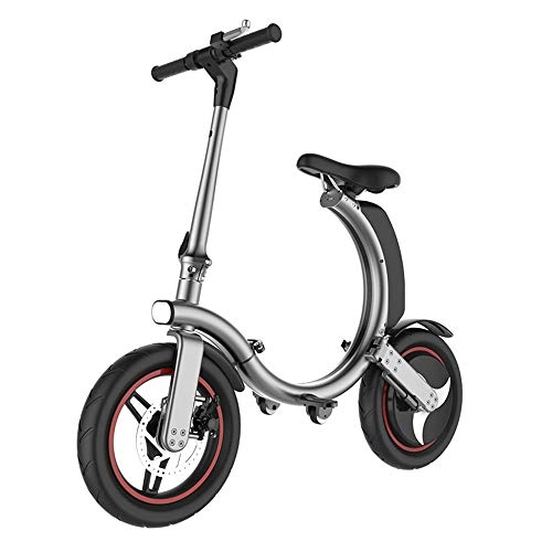 Elektrofahrräder : CARACHOME Hochwertiges E-Bike Commute Mini-E-Bike 14 Zoll 450 W Mini Faltbares Langstrecken-E-Bike IP76 (Schwarz, Silber), Silber