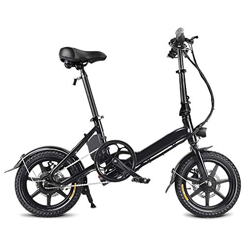 Elektrofahrräder : CARACHOME Zusammenklappbares Elektrofahrrad, 3 Fahrmodi Ebike 10.4AH 25 km / h 40 km Reichweite E-Bike 14-Zoll-Reifen-Elektrofahrrad, Schwarz