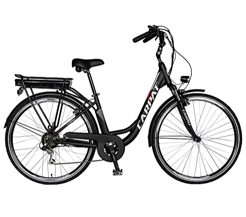 Elektrofahrräder : CARPAT C1010E Elektrofahrrad 28 Zoll 36V, 250 W, 7 Gänge, E-Fahrrad Shimano E-Bike (Schwarz-Weiß)