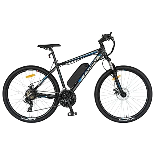 Elektrofahrräder : CARPAT SPORT E-Bike elektrisch unterstützt 27, 5 Zoll mit Heckmotor 250W Akku 36V / 10.4Ah 21 Gänge, Shimano Ausstattung E-Mountainbike E-Bikes für Herren | Frauen | Jugend (Schwarz | Blau)