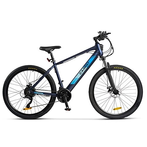 Elektrofahrräder : CARPAT SPORT E-Bike elektrisch unterstützt 27, 5 Zoll mit Heckmotor 250W Akku 36V / 8, 7Ah 21 Gänge, Microshift Ausstattung E-Mountainbike E-Bikes für Herren | Frauen | Jugend (Blau)