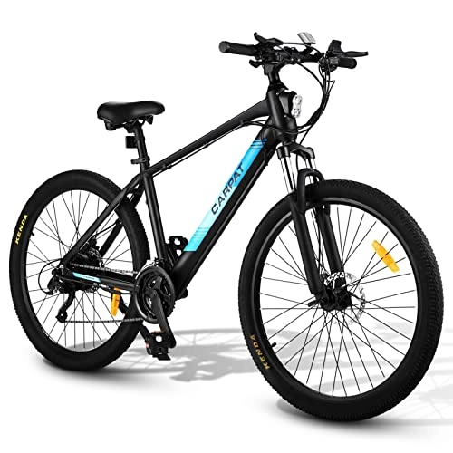 Elektrofahrräder : CARPAT SPORT Elektrofahrrad 27.5" 250W 36V 8.7AH Mountainbike, Elektrisches Fahrrad Ebike, 8 Gang, E-Bike Erwachsene Aluminum, 25 km / h (Schwarz)