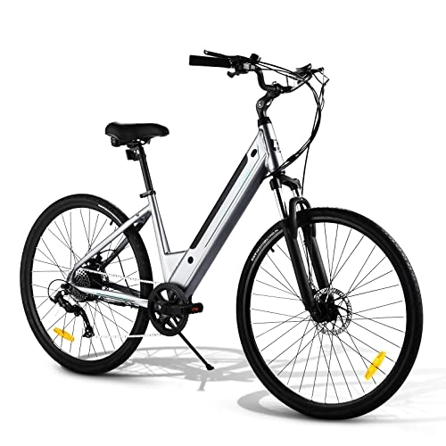 Elektrofahrräder : CARPAT SPORT Elektrofahrrad 700C 250W 36V 10.6AH, E-Bike Pedelec Citybike, Heckmotor, 8 Gang, E-City Bike Erwachsene Aluminum, 25 km / h, Blau