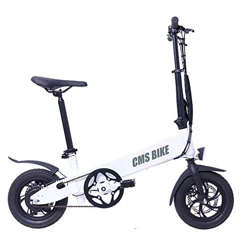Elektrofahrräder : CBA BING Ultraleichtes, zusammenklappbares Stadtfahrrad, zusammenklappbarer Fahrradtresor, einstellbar, tragbar zum Radfahren, Höchstgeschwindigkeit 50-60 km / h, DREI Arbeitsmodi und LCD, Weiß