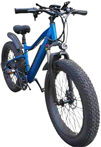 Elektrofahrräder : CLOTHES Elektrisches Mountainbike, Elektro-Fahrrad Wide Fat Tire Variable Speed-Lithium-Batterie Snowmobile Berg Outdoor Sports Aluminium-Legierung Auto, Fahrrad (Color : Blue, Size : 26x18.5)