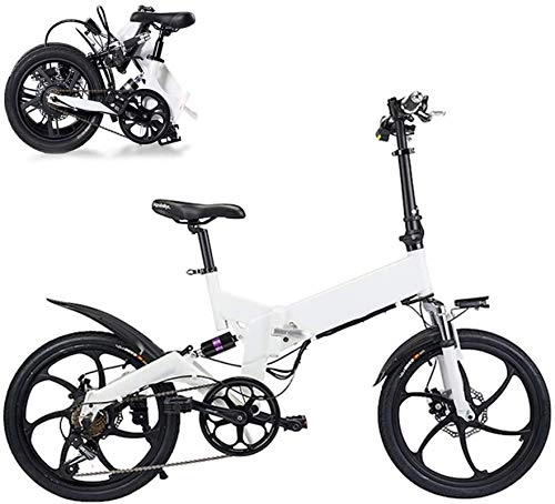 Elektrofahrräder : CLOTHES Elektrisches Mountainbike, Folding Elektro-Fahrrad, 36V 250W 7.8Ah Lithium-Batterie-Aluminiumlegierung Leichte E-Bikes, 3 Arbeitsmodi, vorne und hinten Scheibenbremsen, Fahrrad (Color : White)