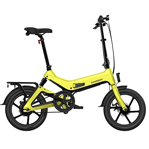 Elektrofahrräder : Cosay Electric Folding Bike Bicycle Disk Brake Portable Adjustable for Cycling Outdoor