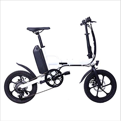Elektrofahrräder : COUYY Erwachsene Folding Electric Bike, Mini elektrisches Fahrrad mit 36V 13AH Lithium-Batterie-Boosts Elektrofahrräder 6-Speed ​​Shift Doppelscheibenbremse Unisex, Weiß