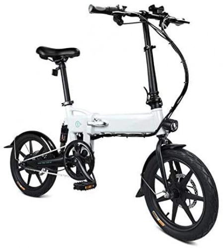 Elektrofahrräder : COUYY Faltbare elektrisches Fahrrad, 1 Stück Elektro-Faltrad Klapprad Sicher Einstellbare Portable für Radfahren, Weiß