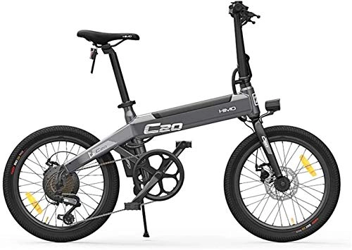 Elektrofahrräder : CYSHAKE Zuhause HIMO eBikes C20 Compact Folding Elektro-Fahrrad mit Rad - tragbare elektrische Fahrrad-Reifen Fahrrad-Motor 250W 36V 10Ah Erwachsener Mit Kotflügel (Color : Gris)
