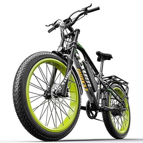 Elektrofahrräder : Cysum M900 E-Bike Fat Elektrofahrrad 26 Zoll E-Mountainbike für Damen und Herren (grün)