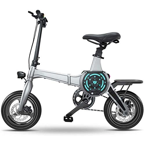 Elektrofahrräder : D&XQX 14-Zoll-Elektro-Fahrrad, Erwachsene tragbare Falten Electric Mountain Bike mit 36V Lithium-Ionen-Akku E-Bike 400W Leistungsstarke Motor Geeignet für Erwachsene, 80 km, Grau