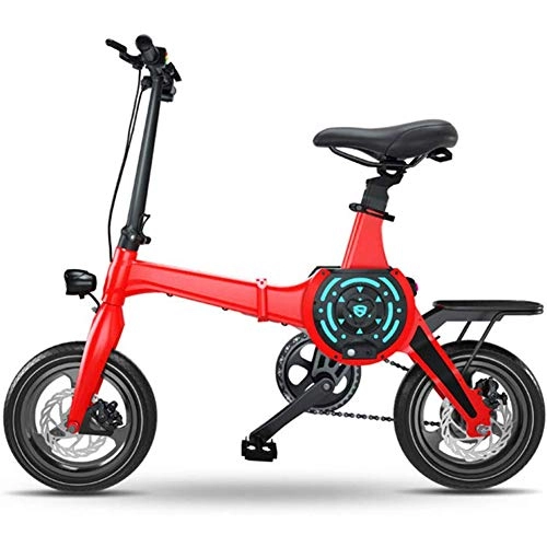 Elektrofahrräder : D&XQX 14-Zoll-Elektro-Fahrrad, Erwachsene tragbare Falten Electric Mountain Bike mit 36V Lithium-Ionen-Akku E-Bike 400W Leistungsstarke Motor Geeignet für Erwachsene, 80 km, Rot