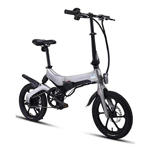 Elektrofahrräder : D&XQX Folding E-Bike, 14 Zoll Elektro Assist Fahrrad, 36V * 10.2AH Aluminiumlegierung Ultra-Light und kleine Lithium-Batterien Mini-Fahrrad, Grau