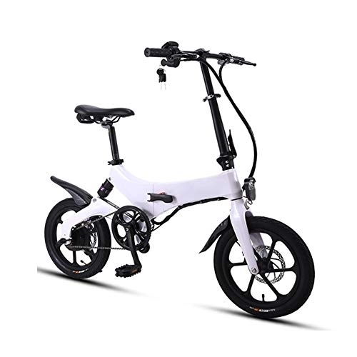 Elektrofahrräder : D&XQX Folding E-Bike, 14 Zoll Elektro Assist Fahrrad, 36V * 10.2AH Aluminiumlegierung Ultra-Light und kleine Lithium-Batterien Mini-Fahrrad, Weiß