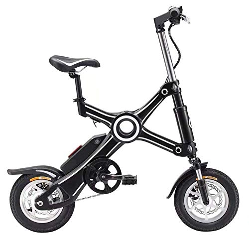 Elektrofahrräder : D&XQX Folding Elektro-Fahrrad, 10-Zoll-Aluminiumlegierung ohne Ketten- elektrisches Fahrrad leicht und schnell Folding Ebike mit Kindersitz, 7.8Ah Zwei Sitz, Schwarz