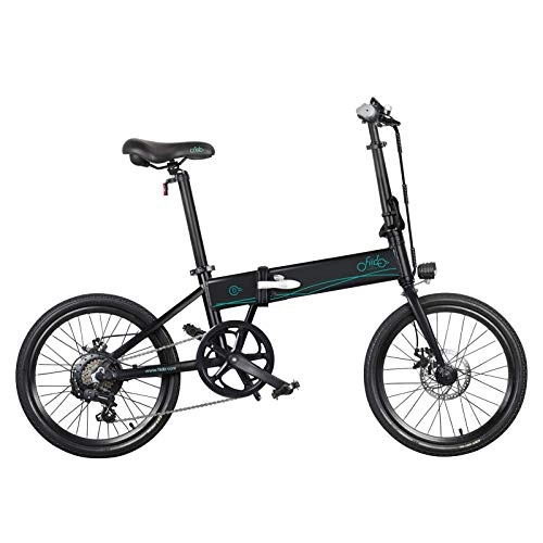 Elektrofahrräder : D4S Elektrofahrrad Faltbares, Aluminiumlegierung Fahrrad 20" 18, 8Kg Leichtes Nicht Rostiges Klapprad Outdoor E-Bike Fahrzeug (Schwarz)