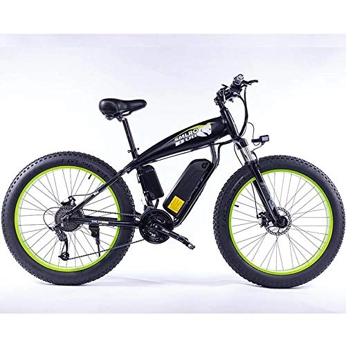 Elektrofahrräder : DASLING Electric Mountain Bike Use Lithium Battery Booster Motor 48V 350W Speed ​​25Km / H with 26 Inch Tire-Schwarz Und Grün