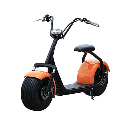 Elektrofahrräder : DEPTH Elektroroller Elektroauto Elektro Skateboard Lithium Batterie E-Bike Elektro Walker Erwachsenen Breitreifen Elektro Fahrrad 60V 12AH 1500W, Orange