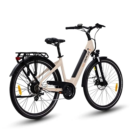Elektrofahrräder : DERUIZ e-Bike Quatz 28 Zoll Leistungsstarkes e-Bike mit 48V 644 Wh Unterrohr Akku, LCD Display mit Bluetooth, Lockout Suspension Fork, Mountainbike für Erwachsene, pflaumengrau