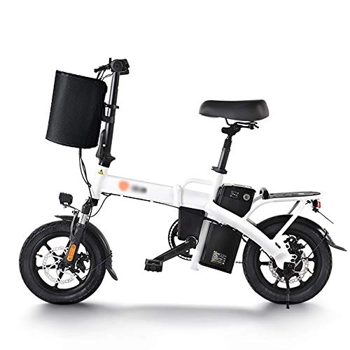 Elektrofahrräder : DODOBD Elektrofahrrad 14 ”Ebike 8Ah Lithium-Ionen-Akku, 48V / 250W Nabenmotor Höchstgeschwindigkeit 40MPH, 60 + Meilen 3 Fahrmodi Hybridbikes für Erwachsene