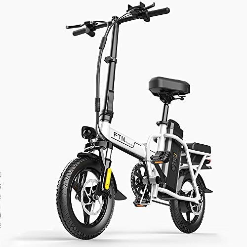 Elektrofahrräder : DODOBD Elektrofahrrad E-Bike 14"Reifen Elektrofahrrad 350W Leistungsstarker Motor 48V Wechselbatterie mit Beidou GPS + Fernbedienung zur Diebstahlsicherung