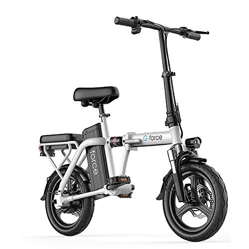 Elektrofahrräder : DODOBD Elektrofahrrad E-Bike 14"Reifen Elektrofahrrad 400W Leistungsstarker Motor 48V Abnehmbare Batterie Rahmen aus Kohlenstoffstahl - Kein Kettenantrieb