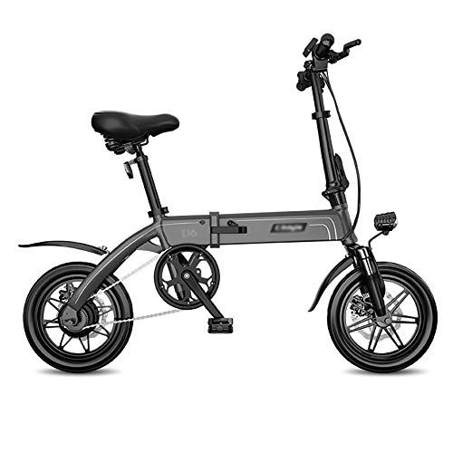 Elektrofahrräder : DODOBD Elektrofahrrad Ebike für Erwachsene, 250W Klapp-Mountainbike mit Abnehmbarer 10-Ah-Batterie Aluminium-14 Zoll-Elektrofahrrad mit Doppelscheibenbremse