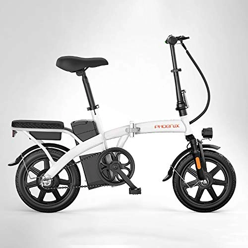 Elektrofahrräder : DODOBD Zusammenklappbares Elektrofahrrad E-Bike 14"Reifen Elektrofahrrad 250W Leistungsstarker Motor 48V Abnehmbare Batterie Hochkohlenstoffstahlrahmen