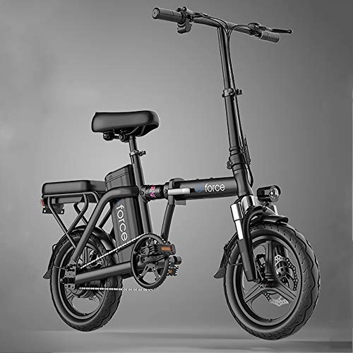 Elektrofahrräder : DODOBD Zusammenklappbares Elektrofahrrad, Elektrofahrrad E-Bike 14"Reifen Elektrofahrrad 400W Leistungsstarker Motor 48V Abnehmbare Batterie Rahmen aus Kohlenstoffstahl