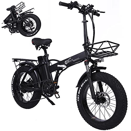 Elektrofahrräder : E Bike Fat Reifen 20"* 4" Mit 48V 15Ah Lithium-Ionen-Akku, 750W E-Bike für Herren und Damen，Long Range City Mountain Bicycle