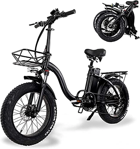 Elektrofahrräder : E Bike Fat Reifen 20"* 4" Mit 48V 15Ah Lithium-Ionen-Akku, E-Bike für Herren und Damen, Long Range City Mountain Bicycle, Mountainbike