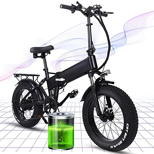 Elektrofahrräder : E Bike Fat Reifen Elektro Mountainbike 20 Zoll Mit 48V 15Ah Batterie, Shimano 7 Gang City E-Bike für Erwachsene Herren und Damen