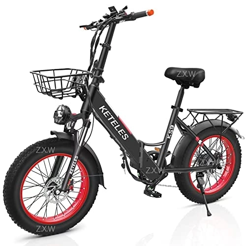 Elektrofahrräder : E-Bike Klapprad 20 Zoll Elektrofahrrad, 48V / 250W Motor, 17.5Ah Akku, Hydraulic Disc Brake, Faltbares City E Bike mit 4.0" Fettreifen, für Erwachsene, Herren Damen. (Schwarz)