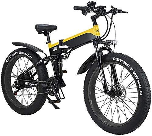 Elektrofahrräder : E-Bike Mountainbike Electric Snow Bike, 26 "Electric Mountainbike Folding für Erwachsene, 500 Watt Watt Motor 21 / 7 Geschwindigkeiten Umschalttaste Elektrische Fahrrad für City Pendel Outdoor Cycling T