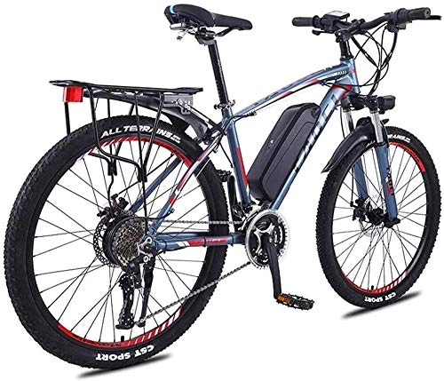 Elektrofahrräder : E-Bike Mountainbike Electric Snow Bike, 26 Zoll Rad Elektrische Fahrrad Aluminiumlegierung 36V 13AH Lithium Batterie Bergradfahren Fahrrad, 27 Getriebe City Bike Lightweight Lithium Battery Beach Crui